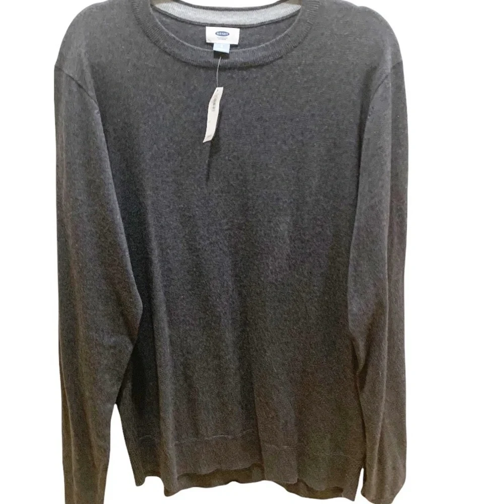 NEW Old Navy Charcoal Gray Cotton Blend Crew Neck Pullover Sweater Sz L